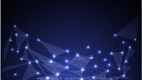 Abstract Blue Triangle Polygon Line Light Spot Network Technology 1