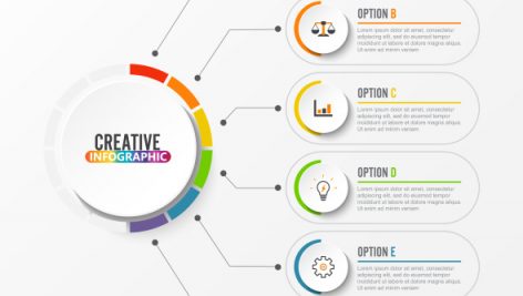 Abstract Elements Of Graph Vector Infographic Template