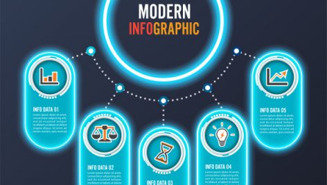 Abstract Infographics Neon Options Template