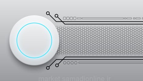 Abstract Modern White Circle Button Technology