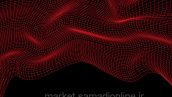 Abstract Red Mesh Wave Flying On Black Blank Space