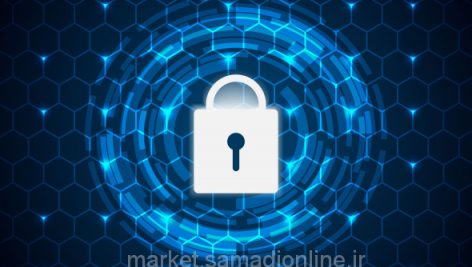 Abstract Technology Concept Cyber Security With Hexagon Lock