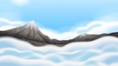 Background Scene With Snow On Top Of Mountains
