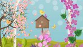 Beautiful Spring Card With Bird House