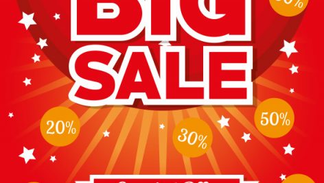 Big Sale Special Offer Stars Bright Red Background