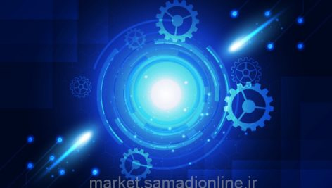 Blue Background Abstract Technology Concept
