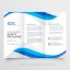 Blue Wavy Business Trifold Brochure Template