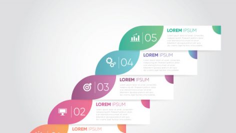Business Banner Infographic With 5 Number Template