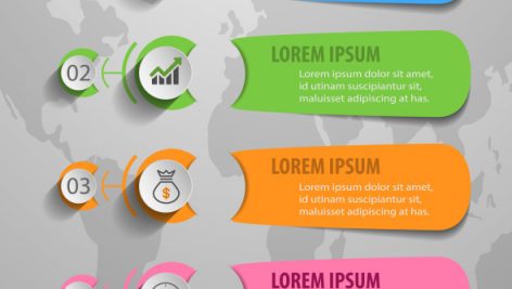 Business Info Graphics Diagram With 4 Step Creative Concept For Info Graphic
