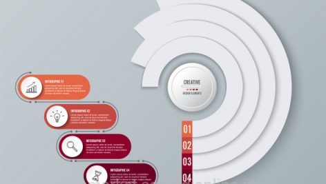 Business Infographics Circle Origami Style