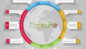 Business Presentation Infographic Workflow Circle Timeline Planner Layout On World Map