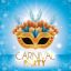 Carnival Party Mask Many Feathers Glittering Background