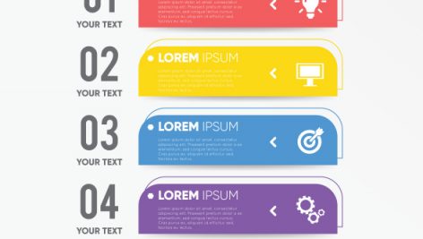 Colorful Rounded Infographic Template With Steps