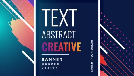 Colorful Stroke Abstract Dark Banner
