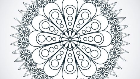 Coloring Flower Shape Mandala Icon Image