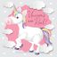Colourful Unicorn With Cloud Background