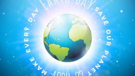 Earth Day Design With Planet And Lettering