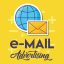 Email Advertising Design With Global Sphere And Envelope