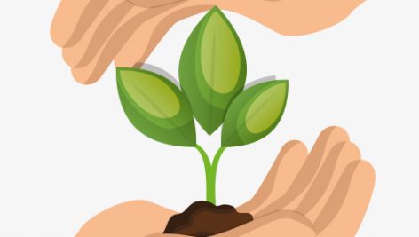 Environment Concept Hand Hold Plant Icon Design