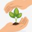 Environment Concept Hand Hold Plant Icon Design
