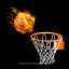 Fire Basketball With Basket Real