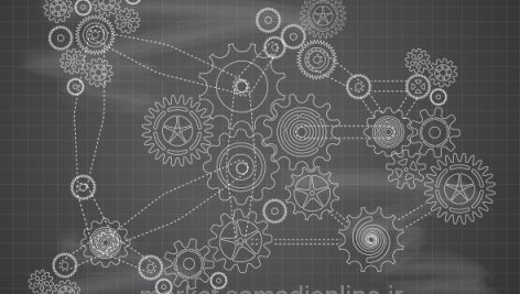 Gears And Cogs Blueprint Chalkboard Vector Illustration