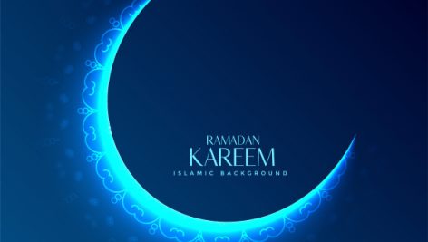 Glowing Decorative Moon Design For Ramadan Kareem