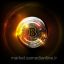 Golden Bitcoin Digital Currency And World Globe Hologram