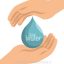 Hand Protected Save Water Symbol