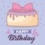Happy Birthday Card With Birthday Cake Icon