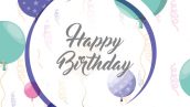 Happy Birthday Card With Colorful Balloons Icon