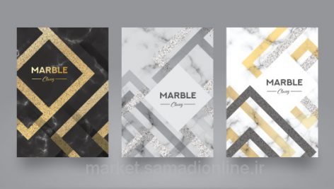Marble Abstract Book Cover Design Template 2