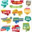 Modern Sale Stickers And Tags Colorful Collection