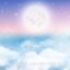 Moon In Pastel Sky Background