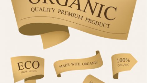 Natural Label And Organic Ribbon Label Brown Color