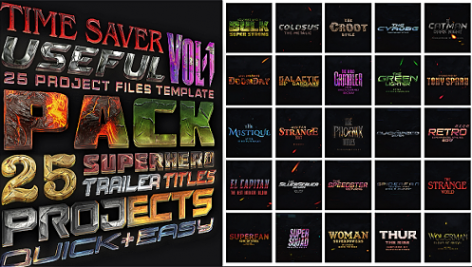 Preview 25 Superhero Trailer Titles Pack 19262522