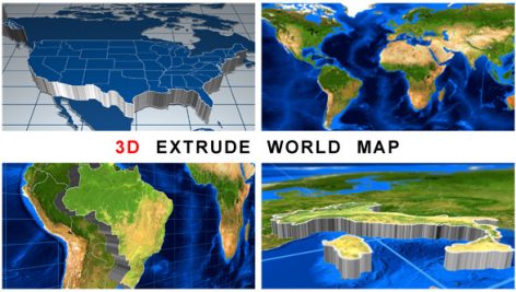 Preview 3D Extrude World Map 11532926
