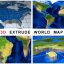 Preview 3D Extrude World Map 11532926