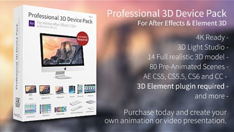 Preview Professional 3D Device Pack For Element 3D