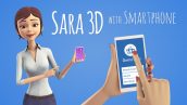 Preview Sara 3D Character With Smartphone Female Presenter For Mobile App 15887749