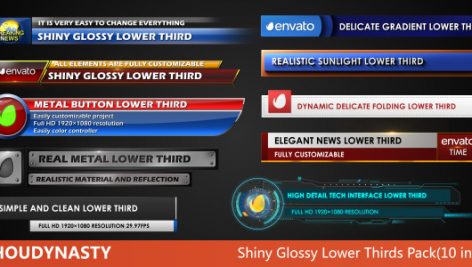 Preview Shiny Glossy Lower Thirds Pack10 In 1