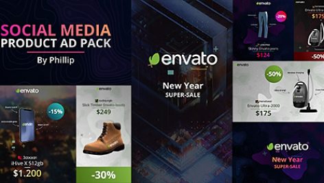Preview Social Media Product Ad Pack 21100605