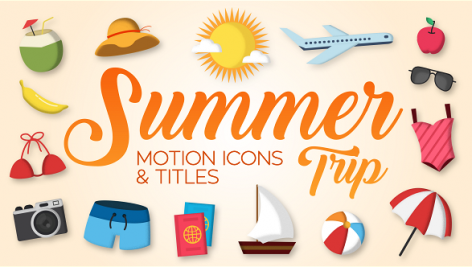 Preview Summer Trip Motion Icons Titles 19806718