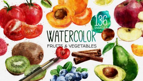 Preview Watercolor Fruits And Vegetables 22608905