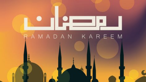 Ramadan Kareem In Arabian Typography And Mosque