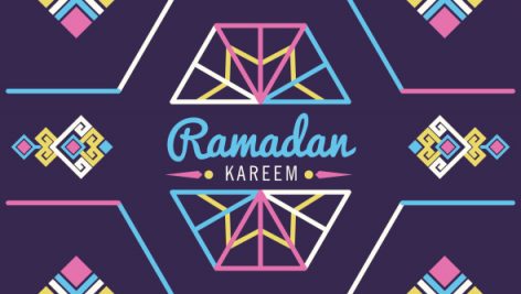 Ramadan Kareem Typography Traditional Decoration