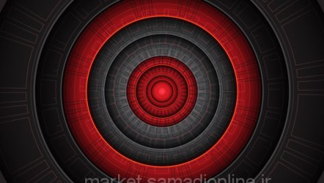 Red Black Circle Power Technology Futuristic