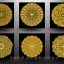 Set Of Gold Mandala Indian Floral Medallion
