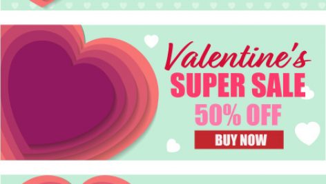 Set Of Tag Valentine S Day Sale Banner