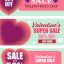 Set Of Tag Valentine S Day Sale Banner